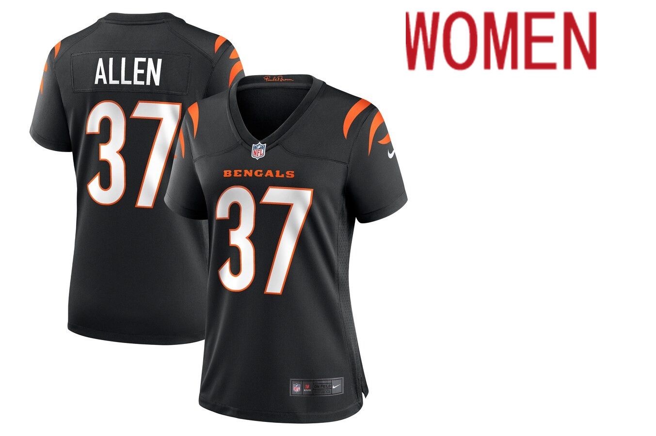 Women Cincinnati Bengals #37 Ricardo Allen Nike Black Game NFL Jersey